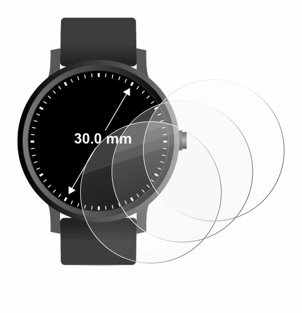 Image de l'appareil Circulaire Displays (ø: 30 mm) avec une grande variété de protections d'écran.