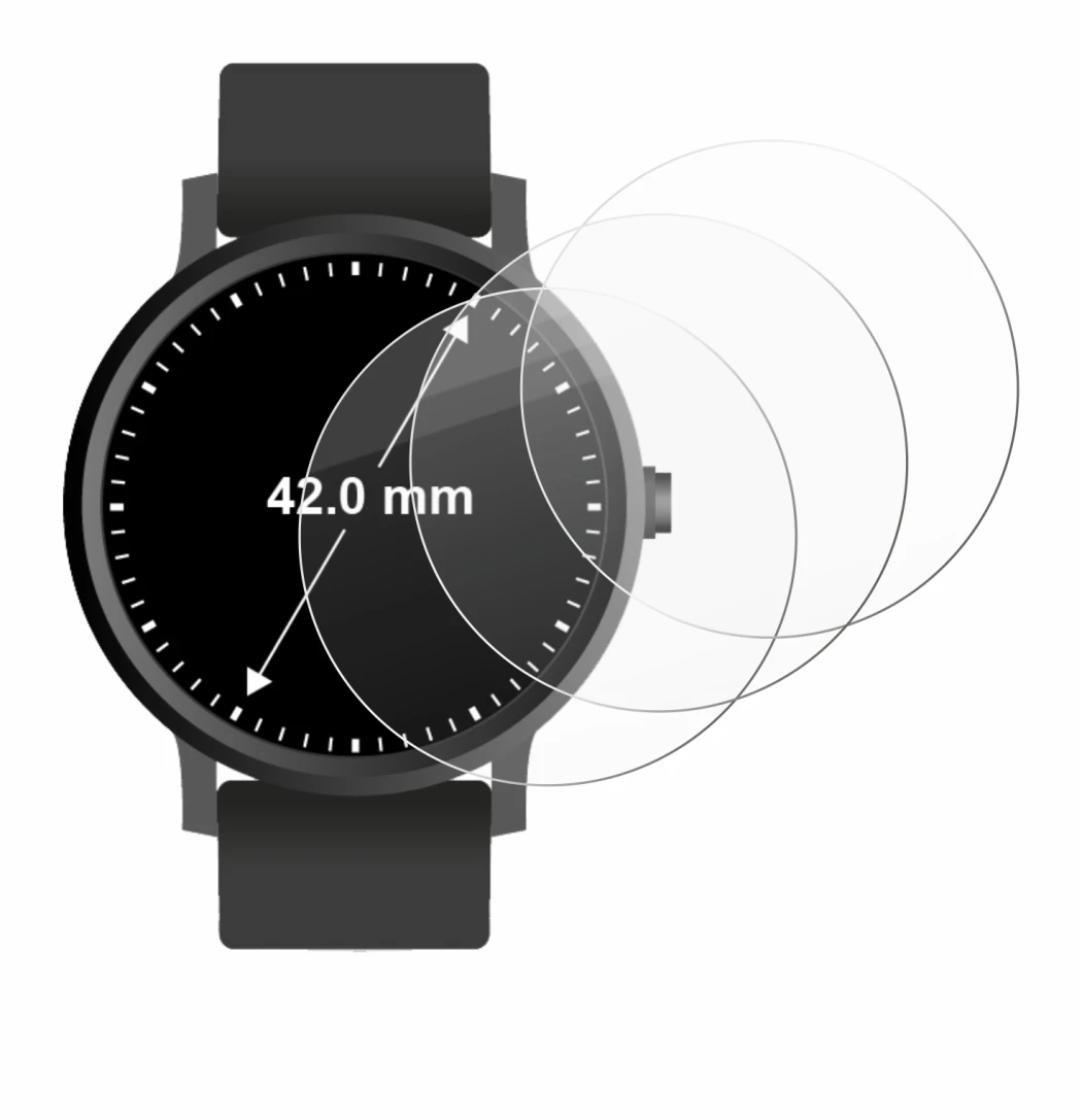 Image de l'appareil Circulaire Displays (ø: 42 mm) avec une grande variété de protections d'écran.