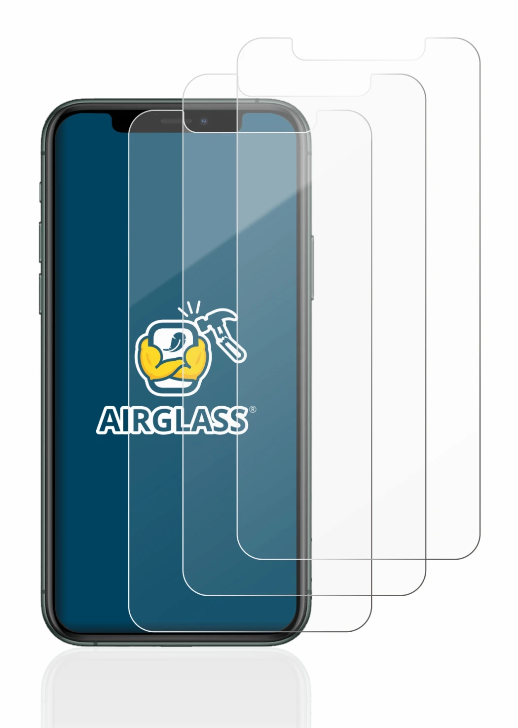 Image de l'appareil Apple iPhone 11 Pro avec une grande variété de protections d'écran.