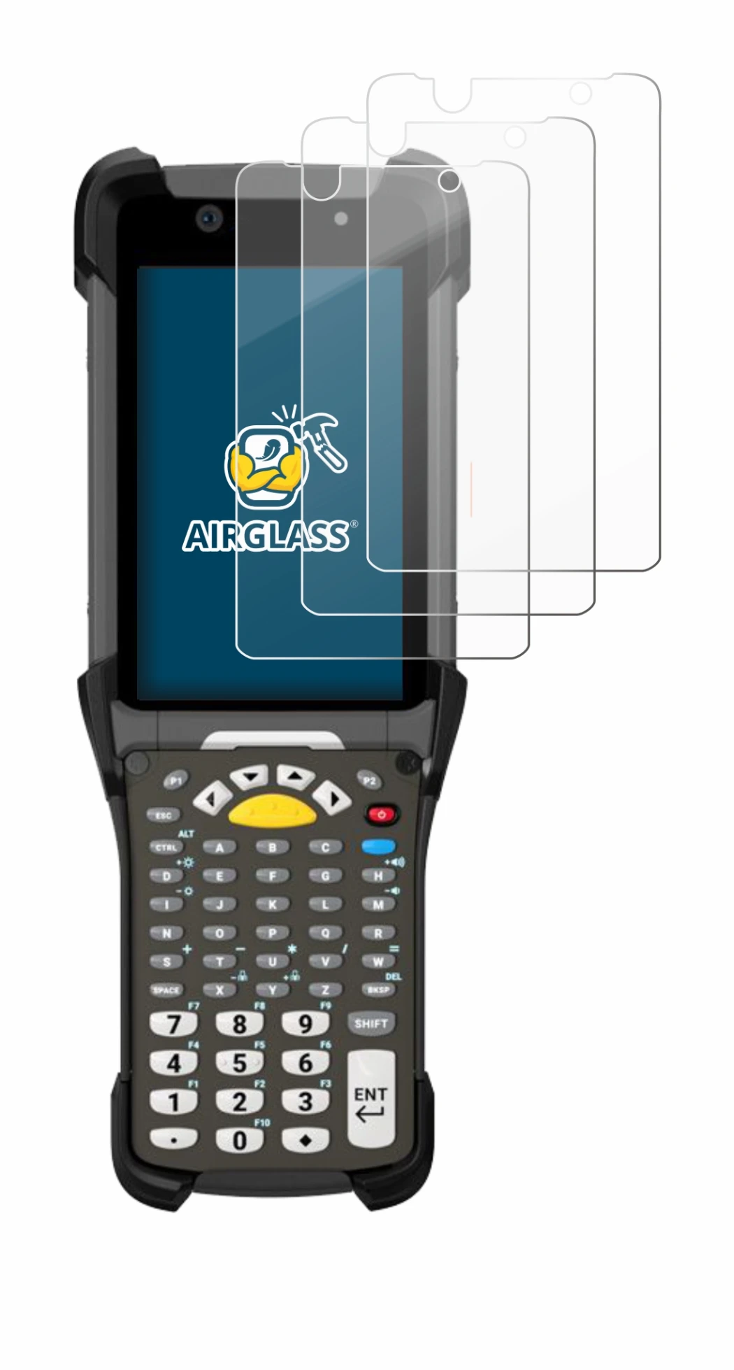 Image de l'appareil Zebra MC9300 avec une grande variété de protections d'écran.