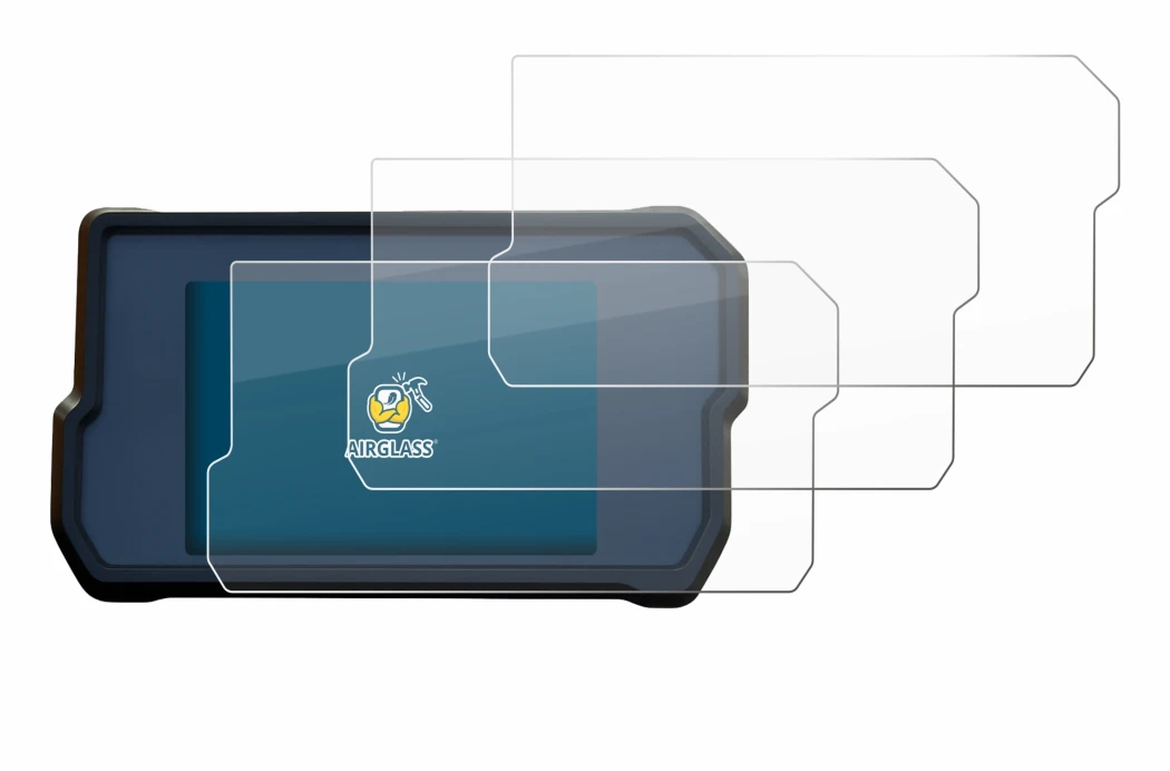 Image de l'appareil KTM 790 Adventure 2019+ avec une grande variété de protections d'écran.