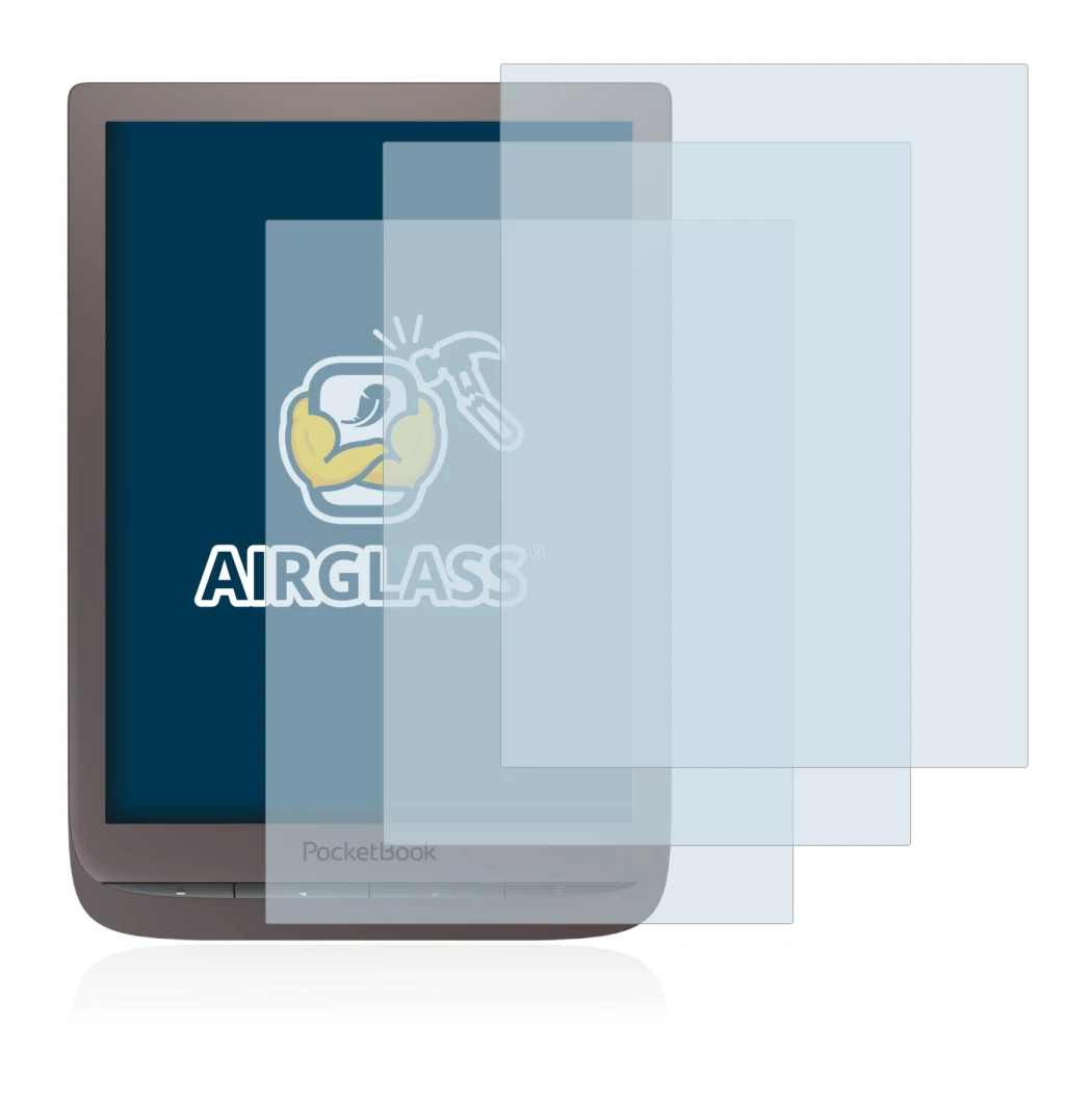 Image de l'appareil PocketBook InkPad 3 Pro avec une grande variété de protections d'écran.
