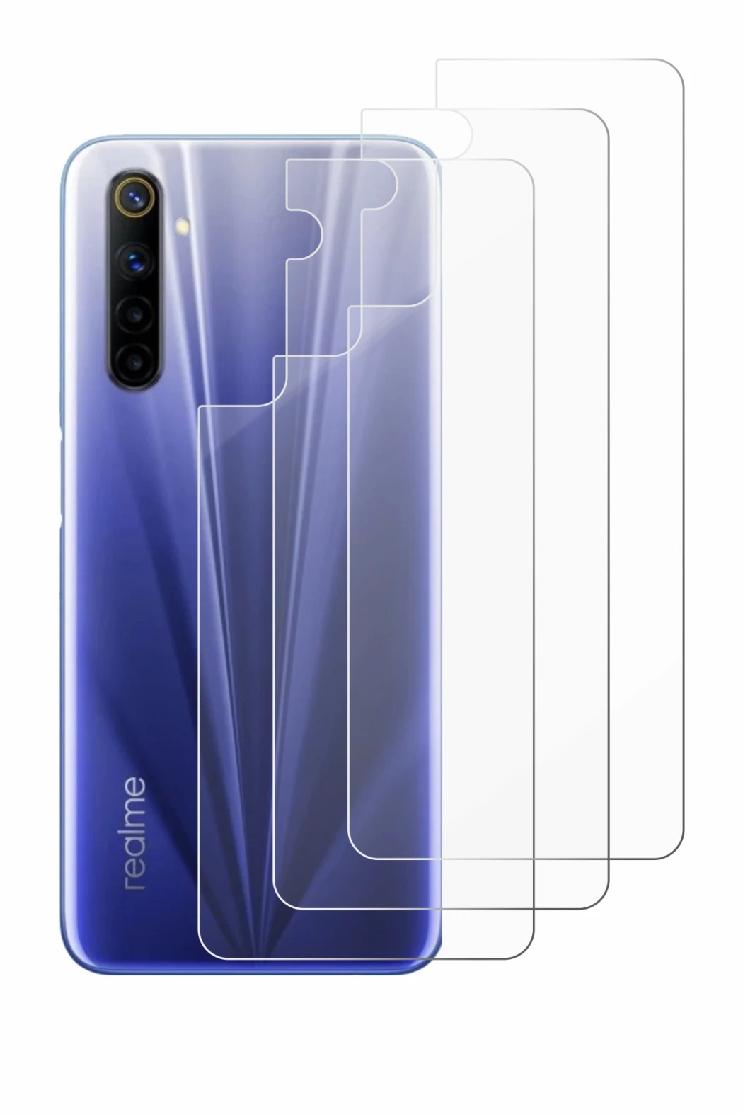 Image de l'appareil realme 6 (Arrière) avec une grande variété de protections d'écran.