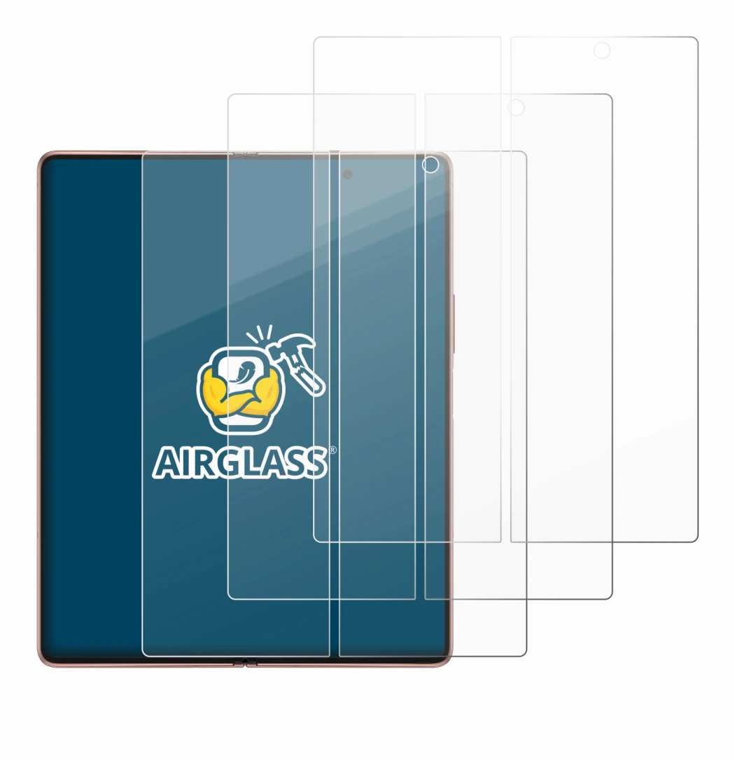 Image de l'appareil Samsung Galaxy Z Fold 2 5G (Affichage interne) avec une grande variété de protections d'écran.