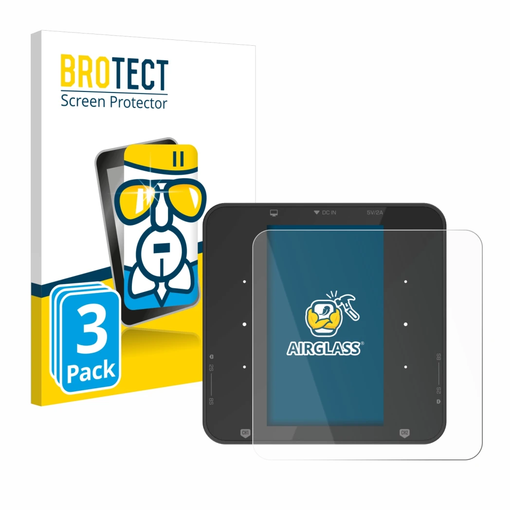 Face avant d’un emballage produit avec le logo de la marque BROTECT. À côté, l’appareil ISDT P30 est représenté avec la protec