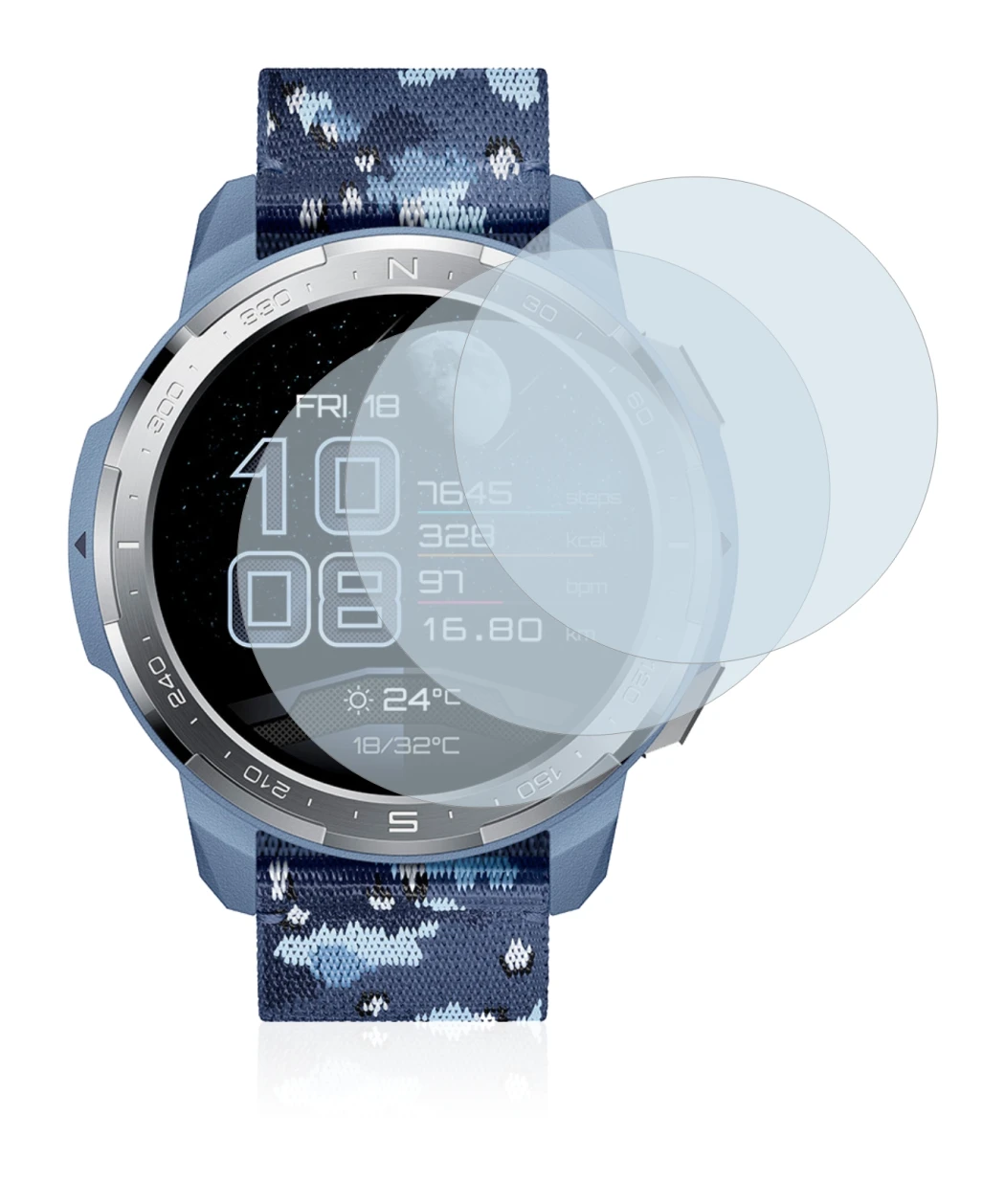 Image de l'appareil Honor Watch GS Pro avec une grande variété de protections d'écran.