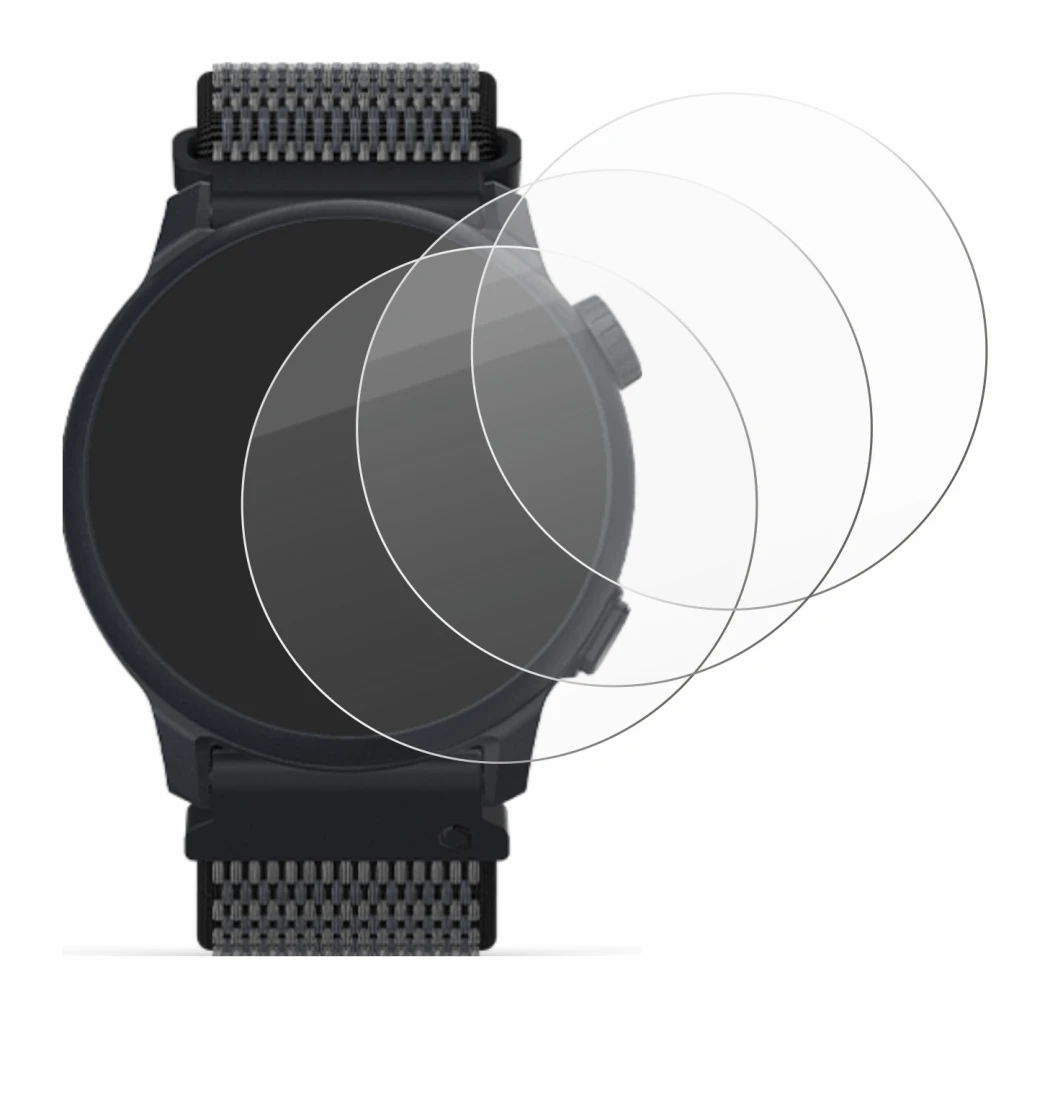 Image de l'appareil Coros Pace 2 avec une grande variété de protections d'écran.
