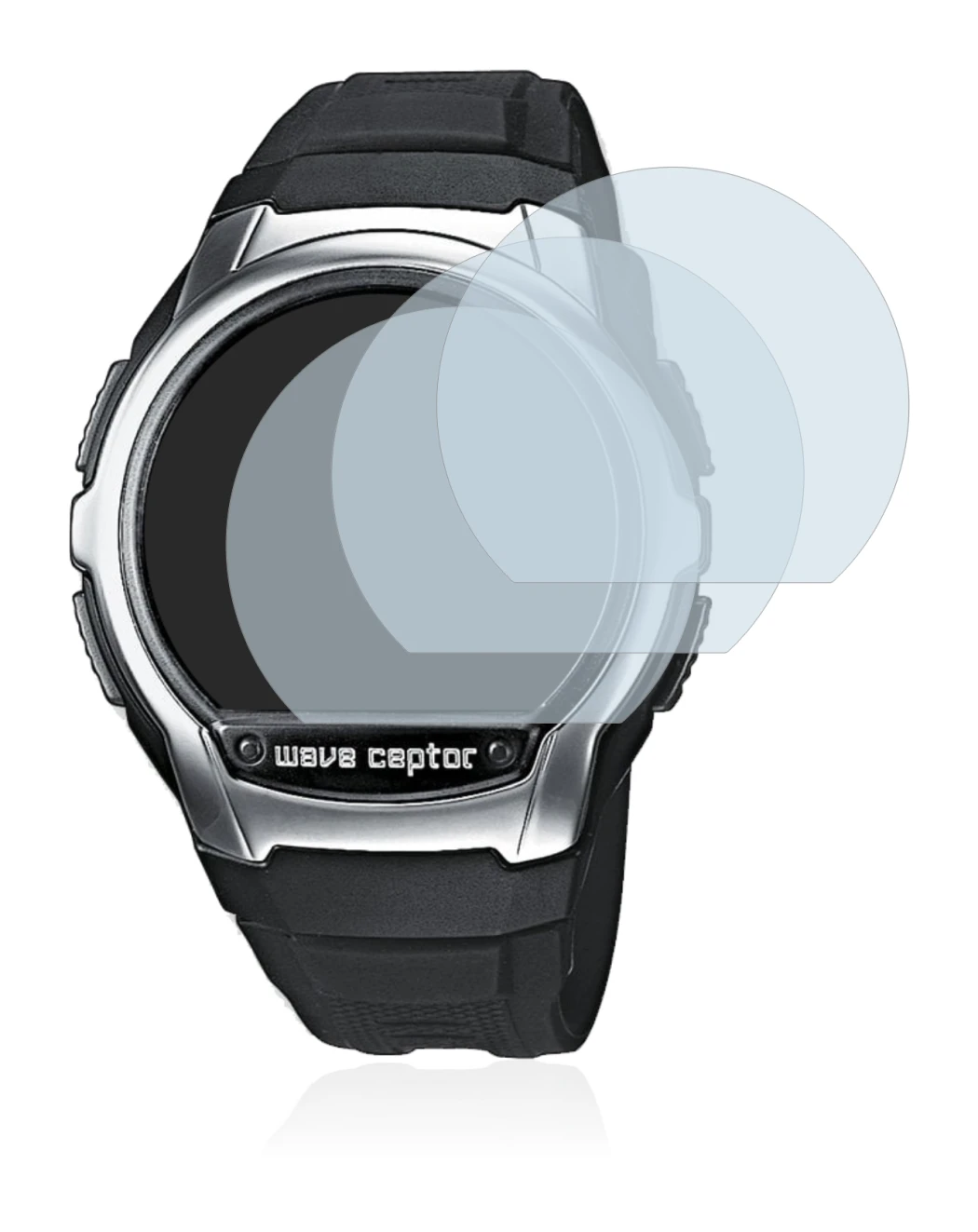 Image de l'appareil Casio Wave Ceptor WV-58 avec une grande variété de protections d'écran.