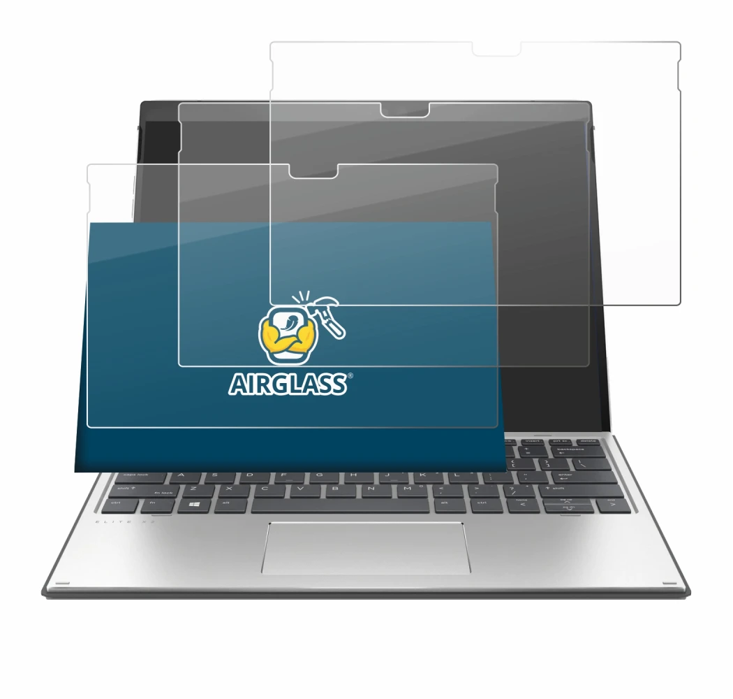 Image de l'appareil HP Elite x2 G8 avec une grande variété de protections d'écran.