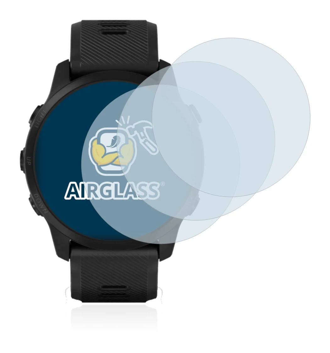 Image de l'appareil Garmin Forerunner 945 LTE avec une grande variété de protections d'écran.