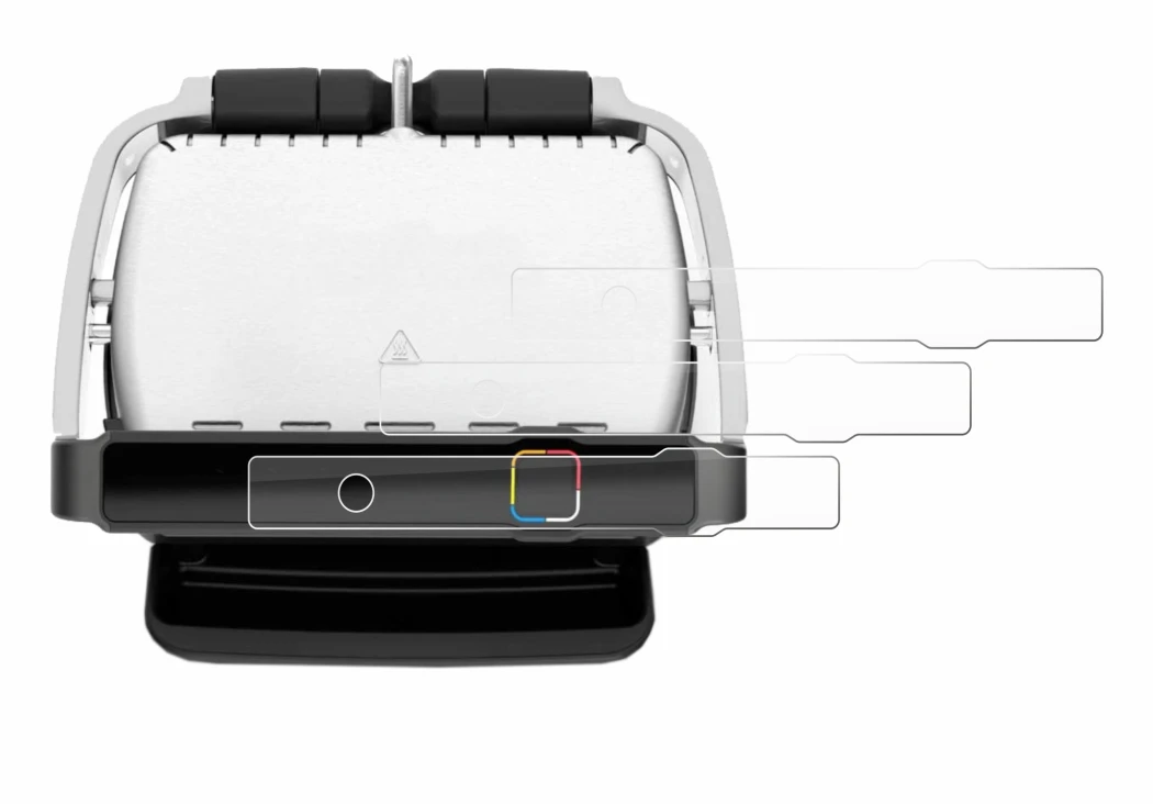 Image de l'appareil Tefal OptiGrill Elite avec une grande variété de protections d'écran.