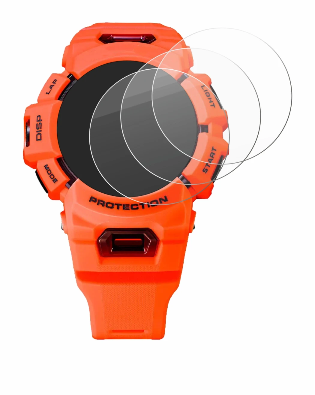 Image de l'appareil Casio G-Shock GBA-900 avec une grande variété de protections d'écran.