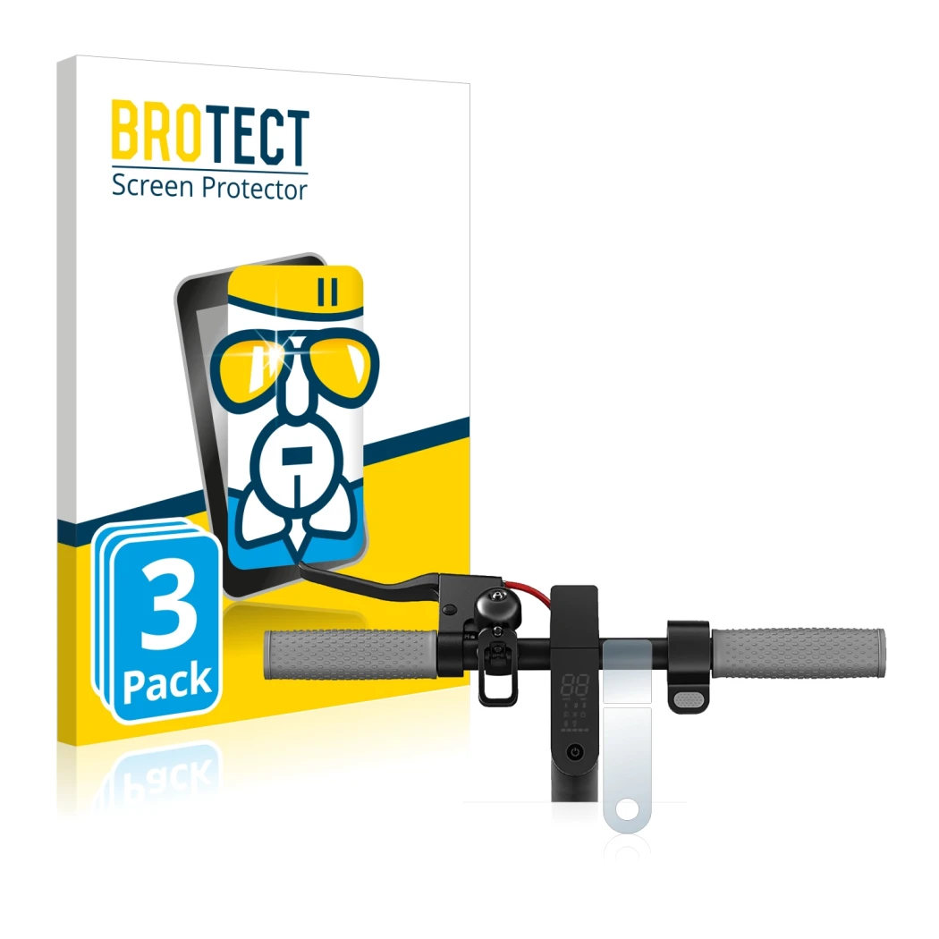 Face avant d’un emballage produit avec le logo de la marque BROTECT. À côté, l’appareil Xiaomi Mi 1S est représenté avec la pr