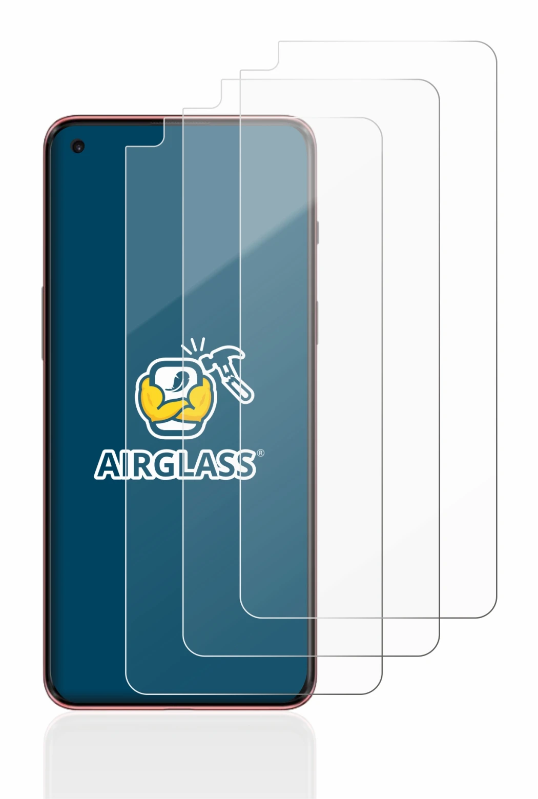 Image de l'appareil OnePlus Nord 2 5G avec une grande variété de protections d'écran.