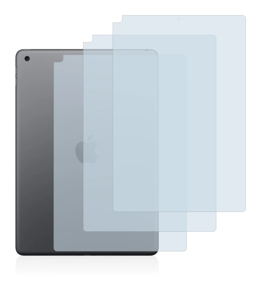 Image de l'appareil Apple iPad 10.2″ WiFi 2021 (9ème Gen., Arrière) avec une grande variété de protections d'écran.