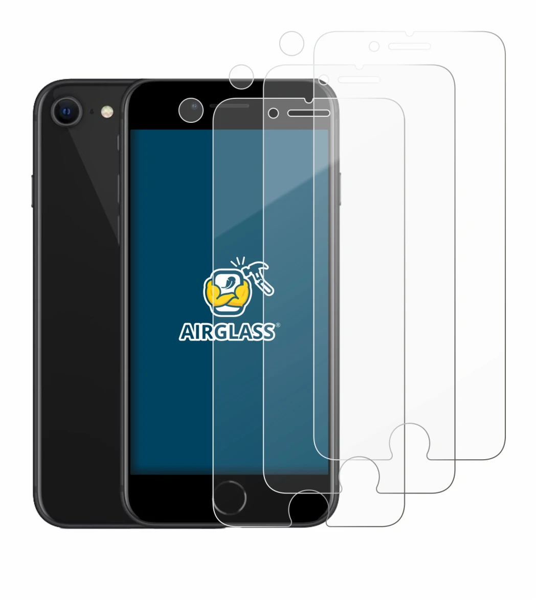 Image de l'appareil Apple iPhone SE 2 2020 (Avant+Caméra) avec une grande variété de protections d'écran.