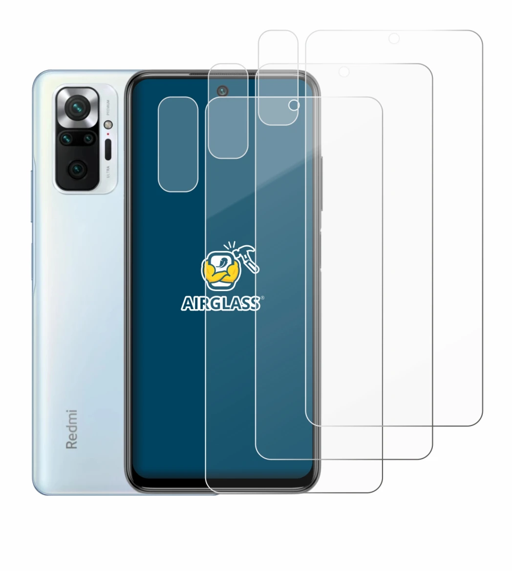 Image de l'appareil Xiaomi Redmi Note 10 Pro (Avant+Caméra) avec une grande variété de protections d'écran.