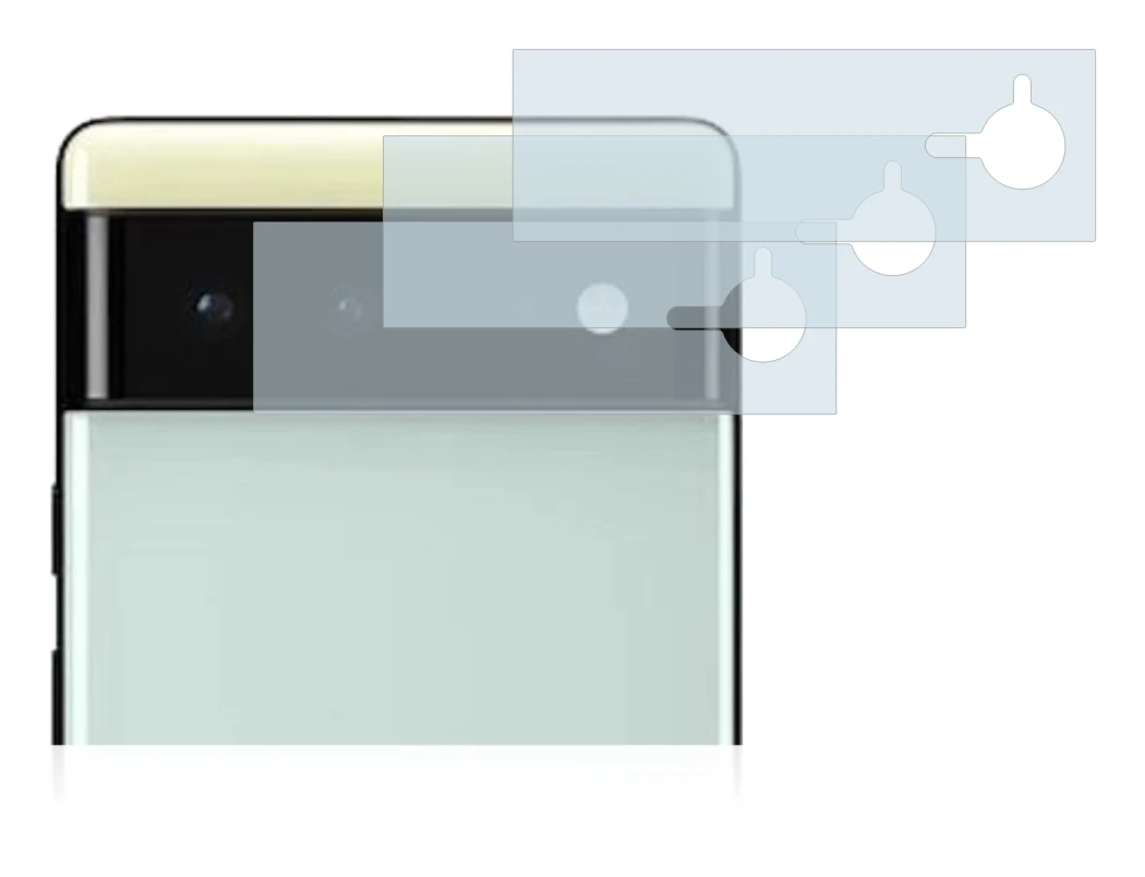 Image de l'appareil Google Pixel 6 (Caméra UNIQUEMENT) avec une grande variété de protections d'écran.