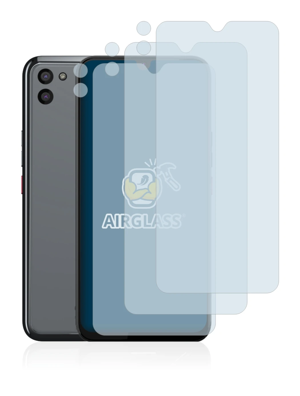 Image de l'appareil Gigaset GS5 (Avant+Caméra) avec une grande variété de protections d'écran.