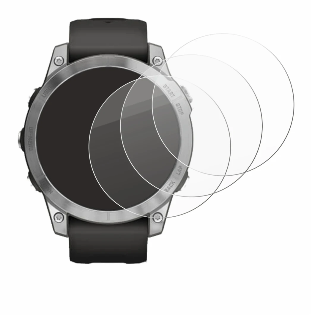 Image de l'appareil Garmin Fenix 7 (47 mm) avec une grande variété de protections d'écran.