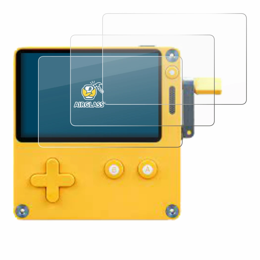 Image de l'appareil Panic Playdate avec une grande variété de protections d'écran.