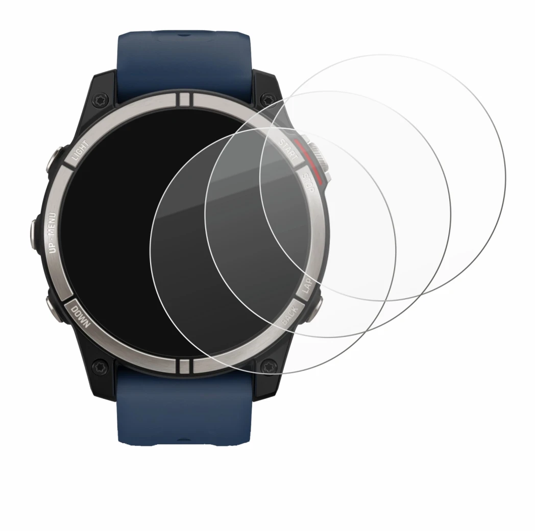 Image de l'appareil Garmin quatix 7 avec une grande variété de protections d'écran.