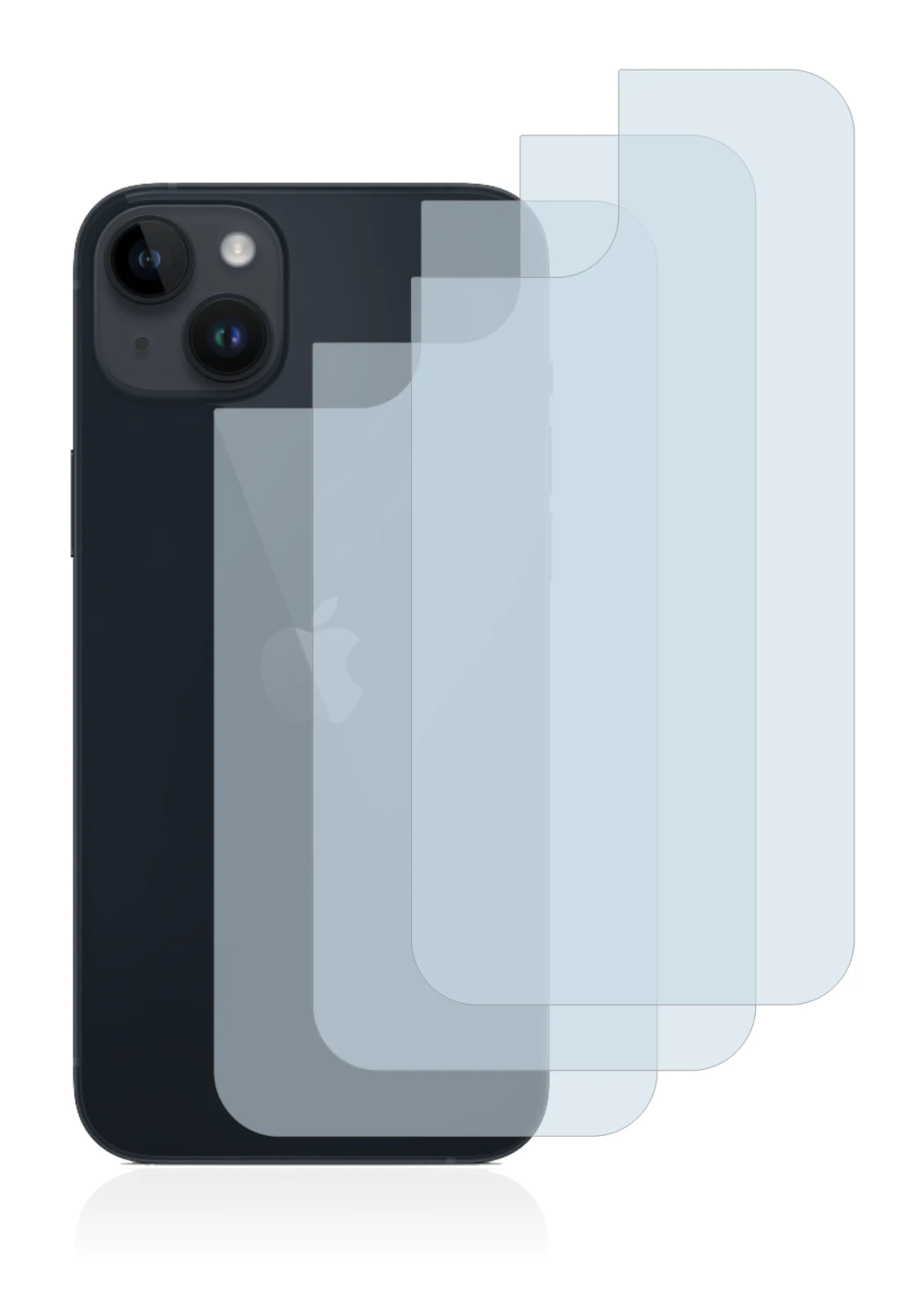Image de l'appareil Apple iPhone 14 Plus (Arrière) avec une grande variété de protections d'écran.