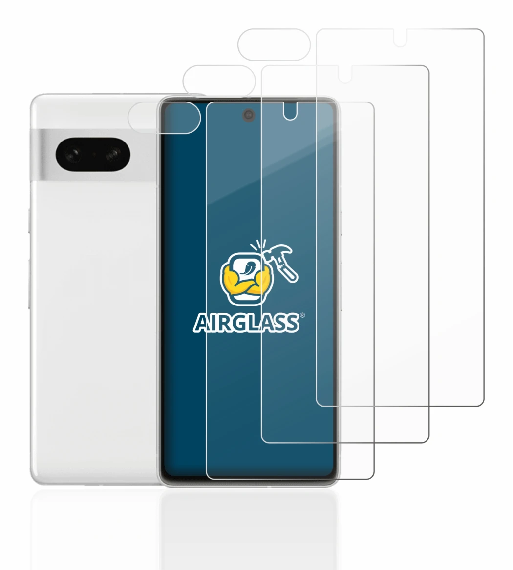 Image de l'appareil Google Pixel 7 (Avant+Caméra) avec une grande variété de protections d'écran.