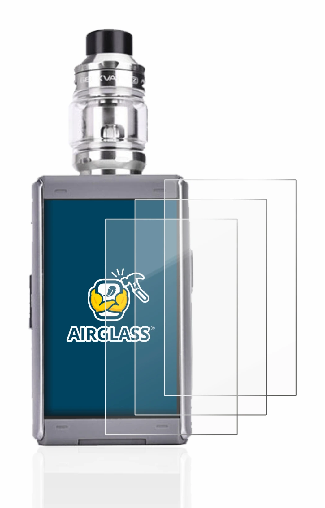 Image de l'appareil GeekVape T200 avec une grande variété de protections d'écran.