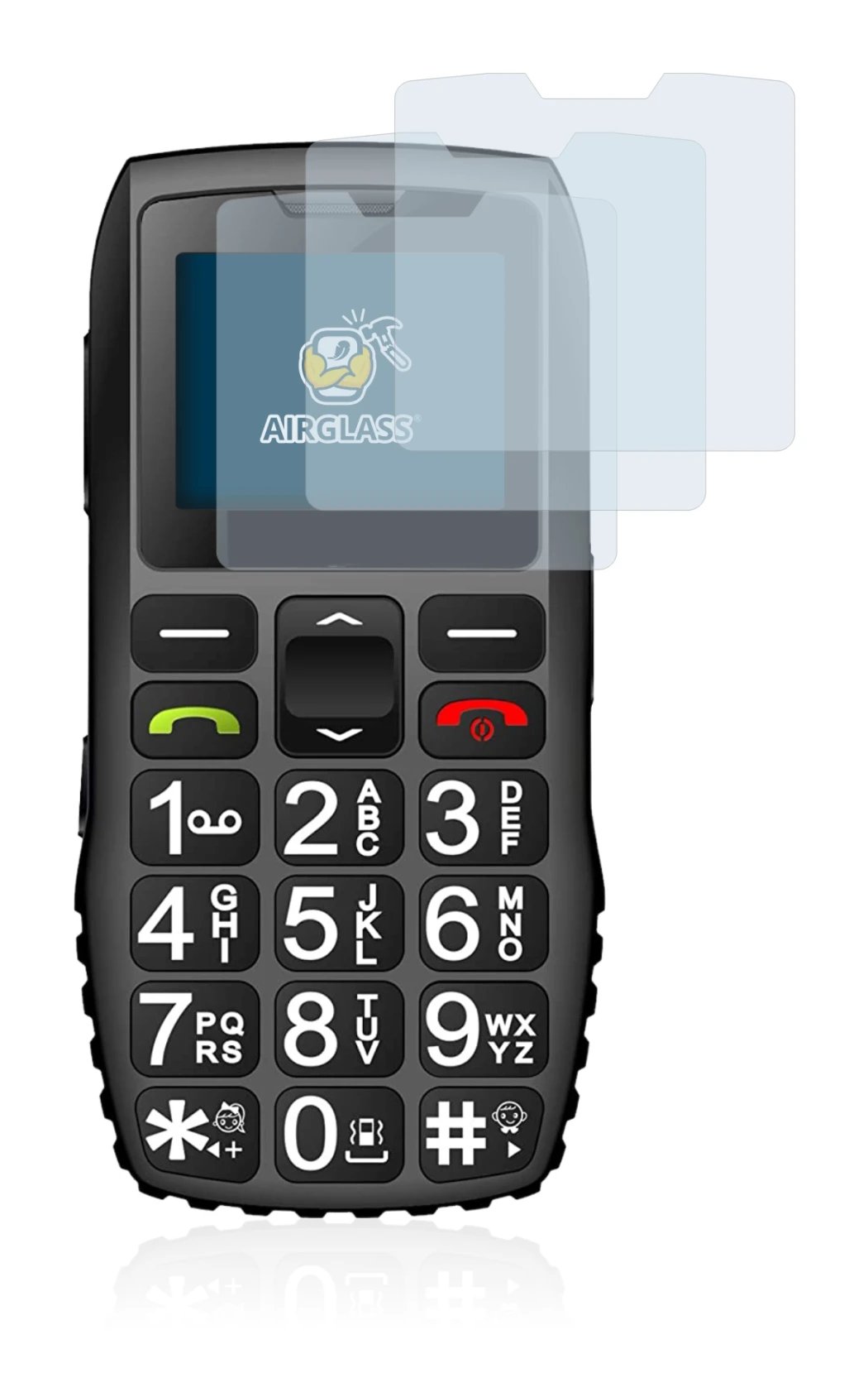 Image de l'appareil artfone C1 + avec une grande variété de protections d'écran.