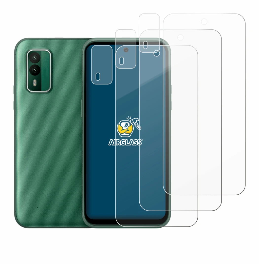 Image de l'appareil Nokia XR21 (Avant+Caméra) avec une grande variété de protections d'écran.