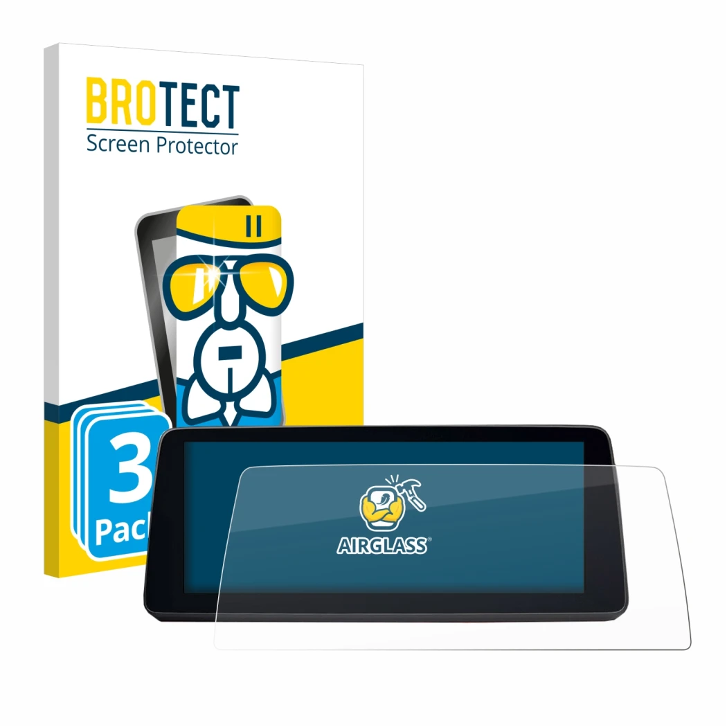 Face avant d’un emballage produit avec le logo de la marque BROTECT. À côté, l’appareil BMW 5 G30/G31 2017-2019 est représenté