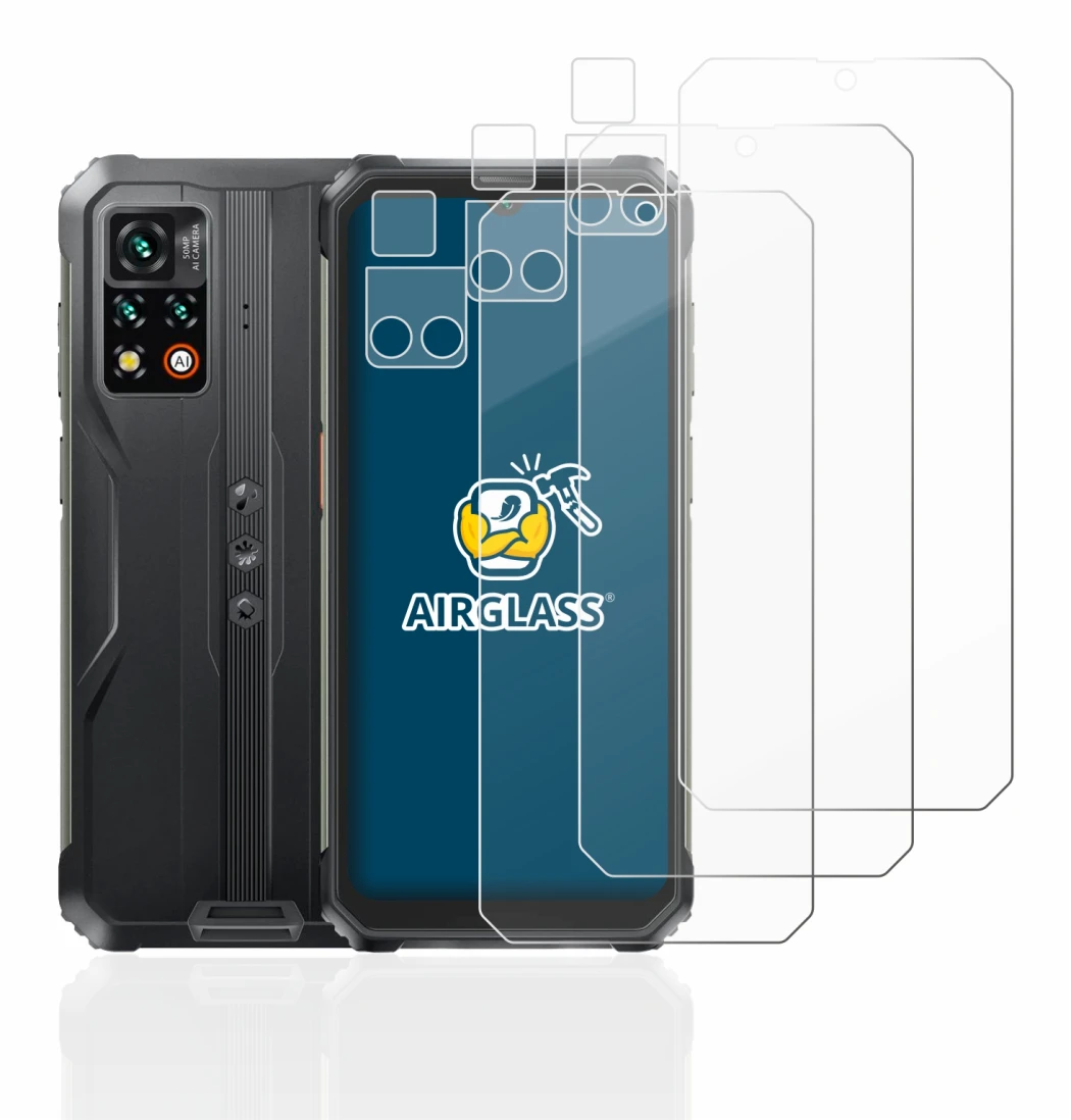 Image de l'appareil Blackview BV9200 (Avant+Caméra) avec une grande variété de protections d'écran.