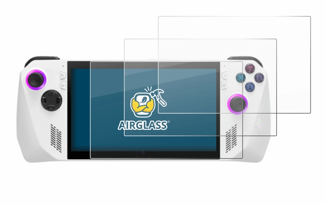 Image de l'appareil ASUS ROG Ally (2023) RC71L avec une grande variété de protections d'écran.