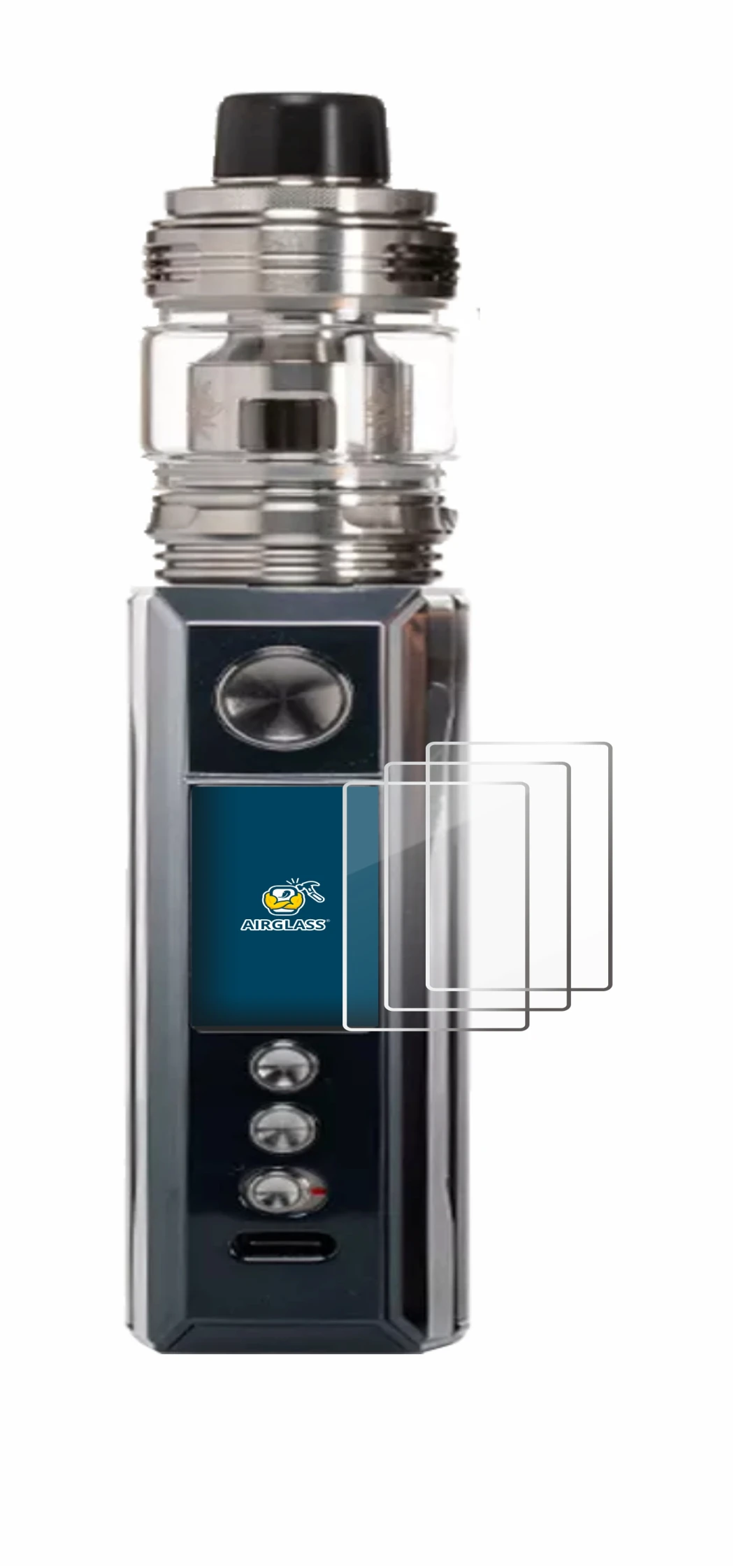 Image de l'appareil Voopoo Drag M100S avec une grande variété de protections d'écran.