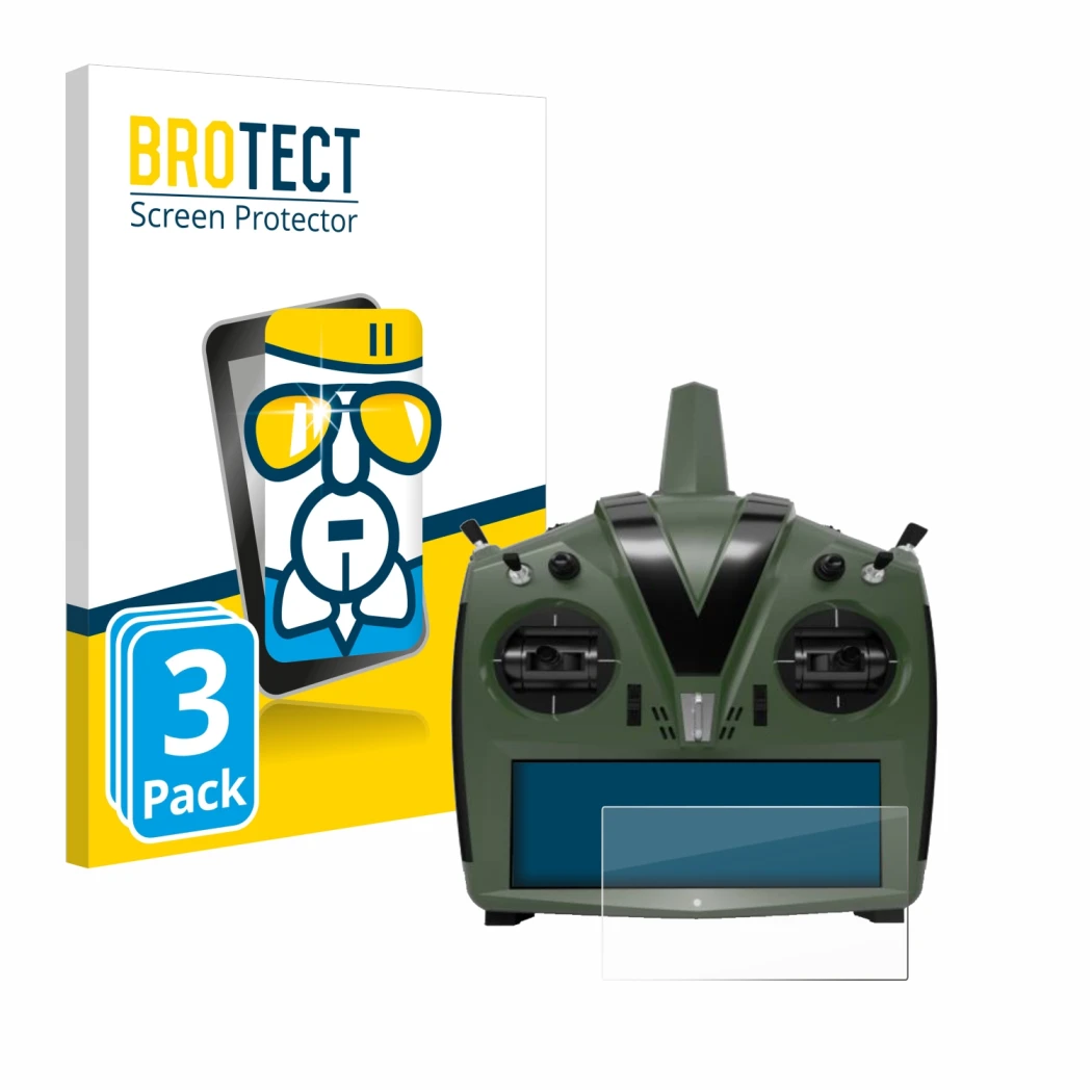 Face avant d’un emballage produit avec le logo de la marque BROTECT. À côté, l’appareil VBar Control Evo est représenté avec l
