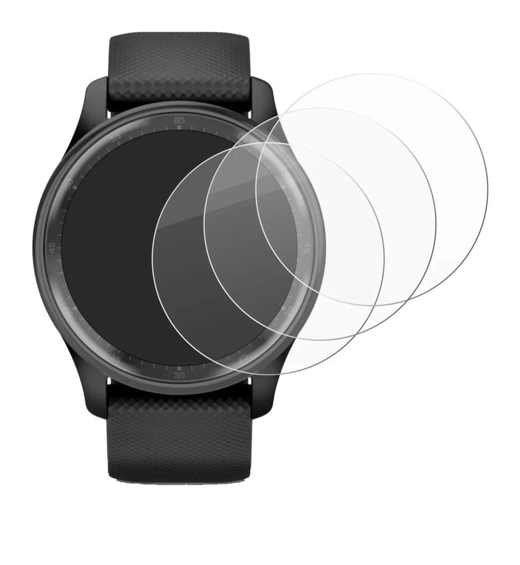 Image de l'appareil Garmin Vivomove Trend avec une grande variété de protections d'écran.