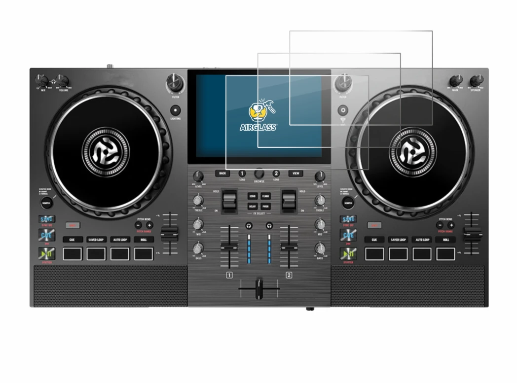 Image de l'appareil Numark Mixstream Pro Go avec une grande variété de protections d'écran.