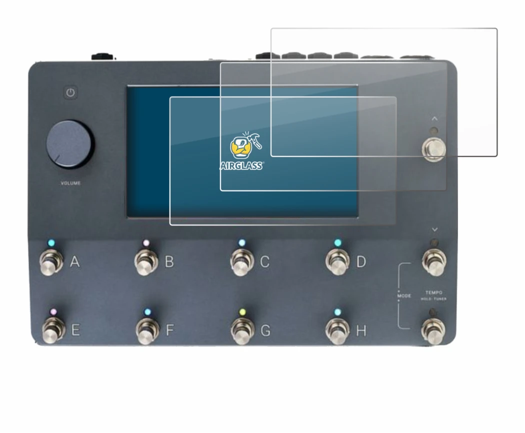 Image de l'appareil Neural DSP Quad Cortex avec une grande variété de protections d'écran.
