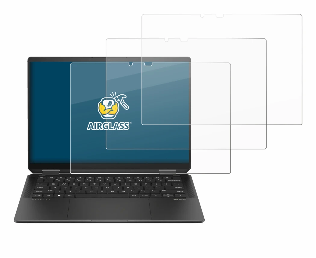 Image de l'appareil HP Spectre x360 (14-e) 2024 avec une grande variété de protections d'écran.