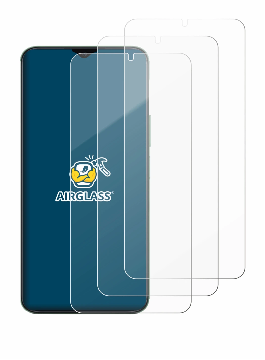 Image de l'appareil Honor X6b avec une grande variété de protections d'écran.