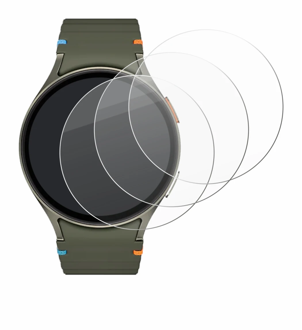 Image de l'appareil Samsung Galaxy Watch 7 (44 mm) avec une grande variété de protections d'écran.