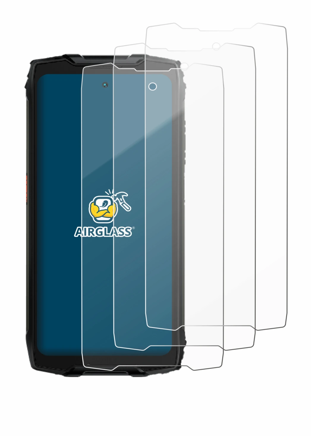 Image de l'appareil Blackview BV9300 Pro avec une grande variété de protections d'écran.