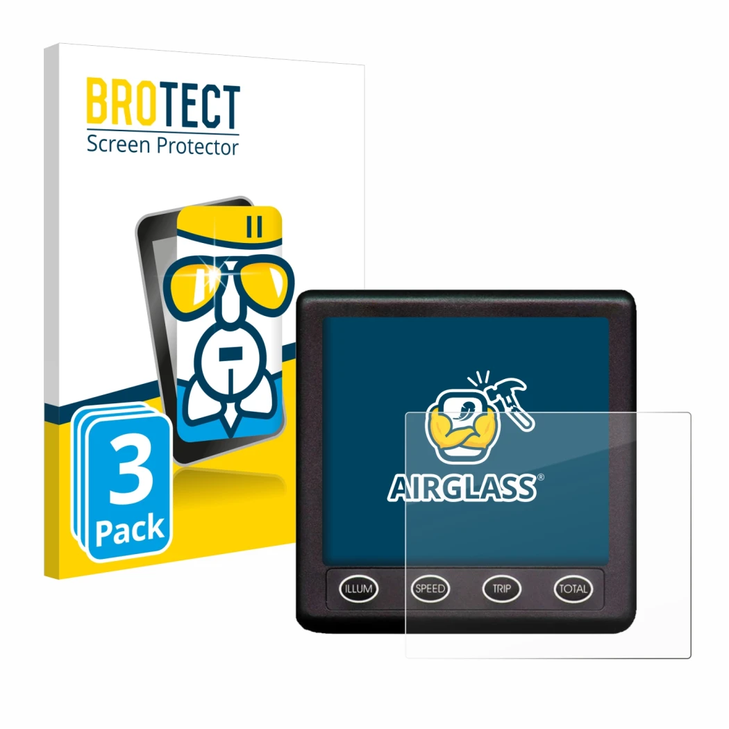 Face avant d’un emballage produit avec le logo de la marque BROTECT. À côté, l’appareil Nasa Marine Instruments Clipper Duet S