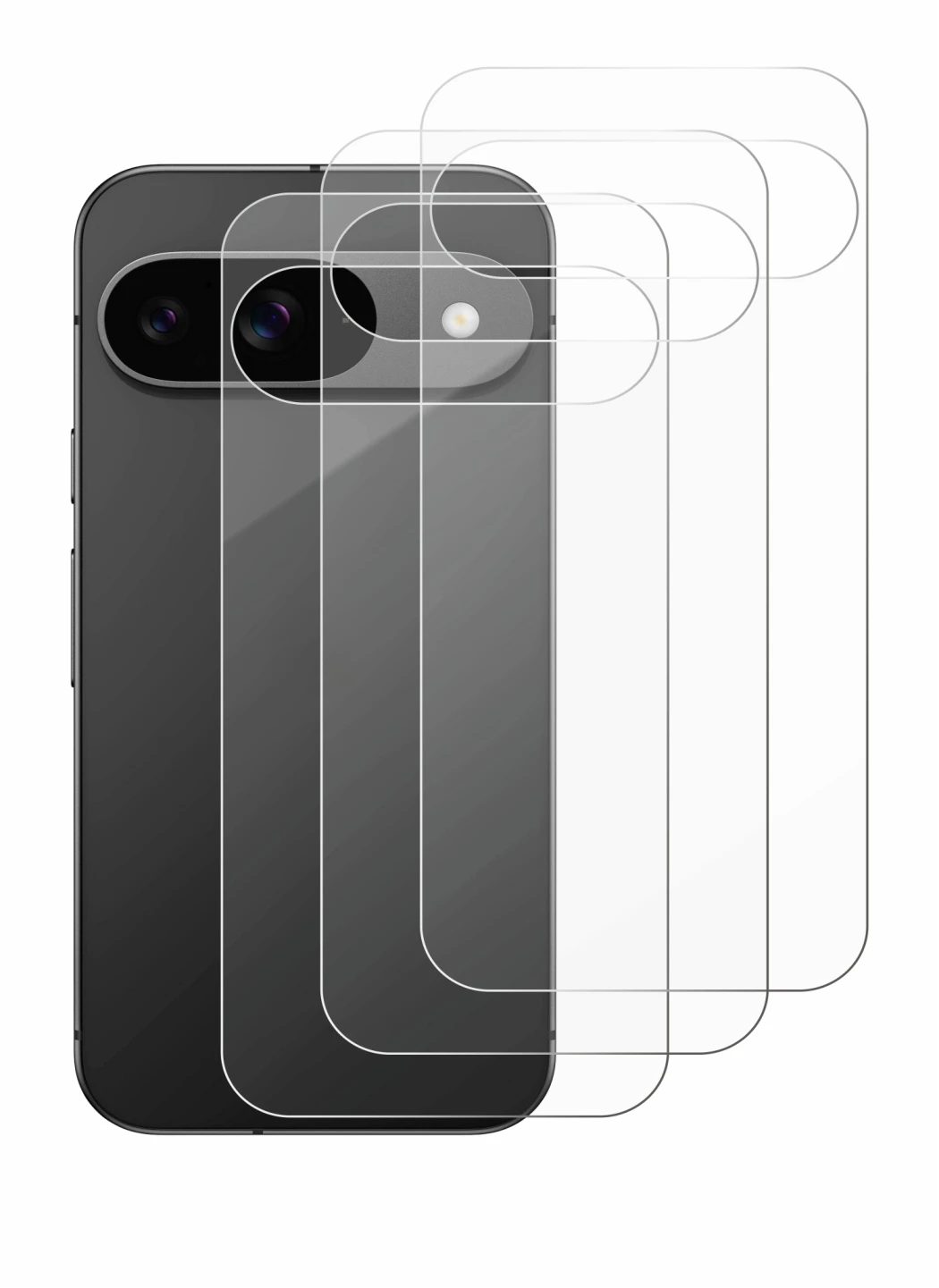 Image de l'appareil Google Pixel 9 (Arrière) avec une grande variété de protections d'écran.