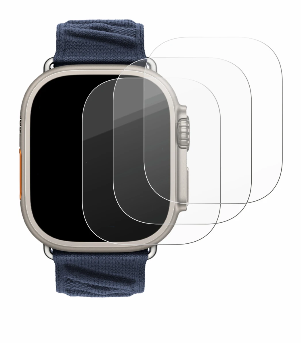 Image de l'appareil Apple Watch Hermès Ultra 2 avec une grande variété de protections d'écran.