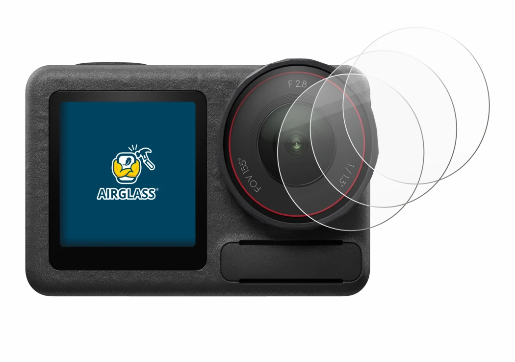 Image de l'appareil DJI Osmo Action 5 Pro (Lentille) avec une grande variété de protections d'écran.