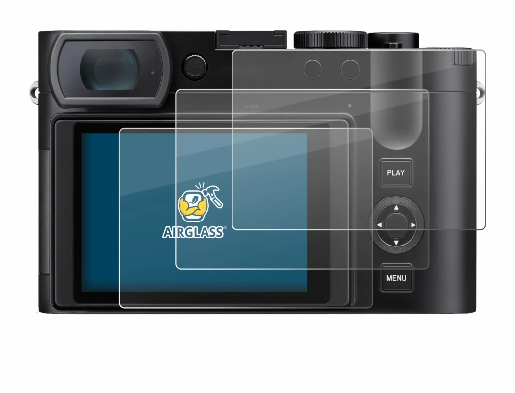 Image de l'appareil Leica Q3 43 avec une grande variété de protections d'écran.