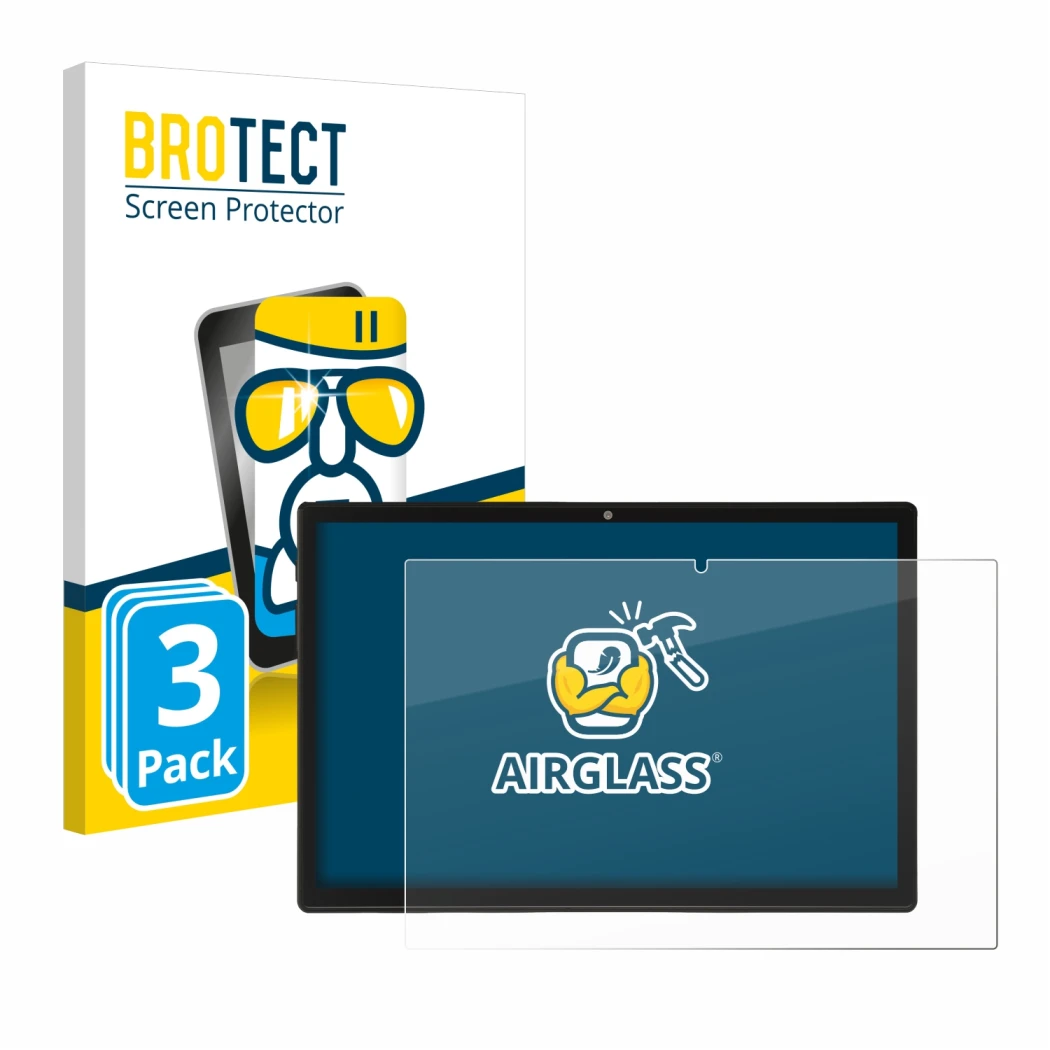 Face avant d’un emballage produit avec le logo de la marque BROTECT. À côté, l’appareil Acepad A150 est représenté avec la pro