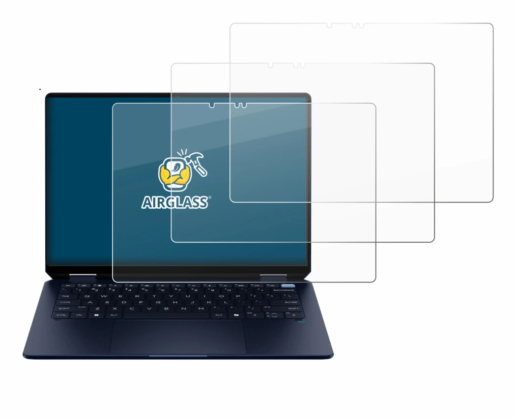 Image de l'appareil HP OmniBook Ultra Flip 14-fh avec une grande variété de protections d'écran.